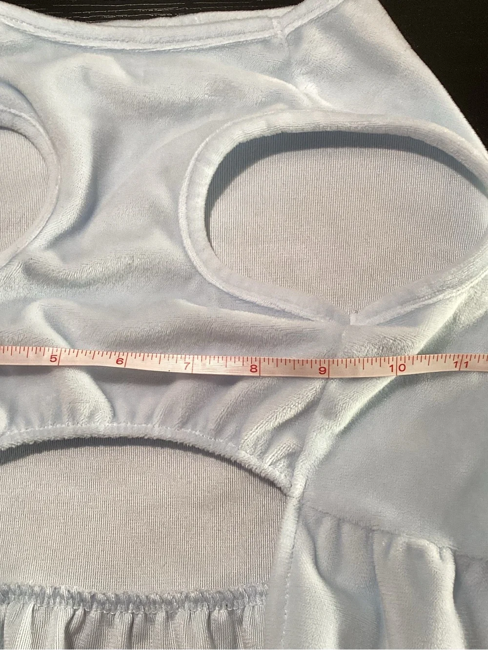 Juicy Couture Pale Blue Velour Ruffle Hem Dog Dress